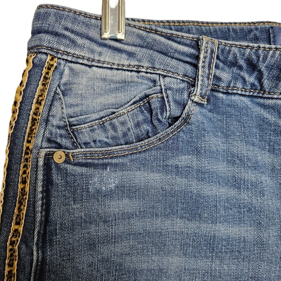 Democracy Women's "Flex"-ellent Ankle Jeans with Leopard Pinstripe Size 8 - Picture 3 of 12